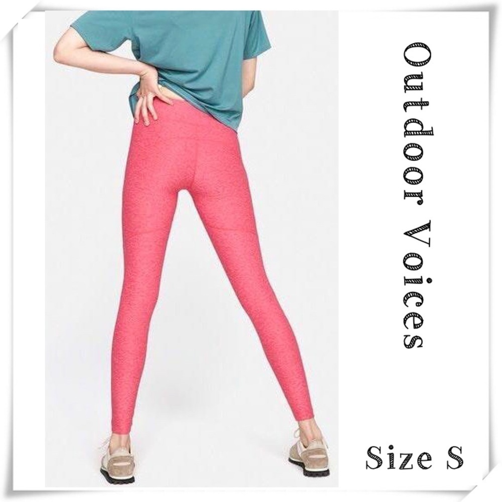 Outdoor Voices Pink Flamingo Color 7/8 Length Workout Tights Leggings